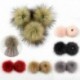 12cm barna   nyomógomb - Barkácsolás Női Faux Mosómedve Szőrme Pom Poms Labda a Beanie Hat kiegészítők kötéséhez