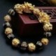 * 2 - 2019 Feng Shui Black Obsidian Alloy Wealth karkötő Kiváló minőségű Unisex