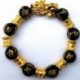 * 2 - 2019 Feng Shui Black Obsidian Alloy Wealth karkötő Kiváló minőségű Unisex