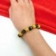 * 3 - Feng Shui fekete bevonatú Obsidian Alloy Wealth karkötő Unisex karszalag arany ajándék