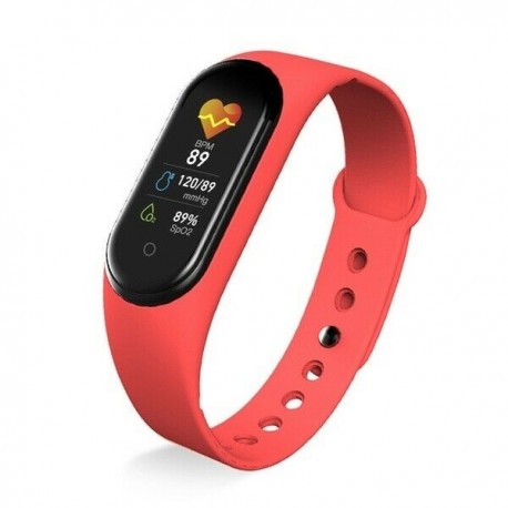 Piros - M5 Smart Band Watch karkötő karszalag Fitness Tracker vérnyomás pulzusszám