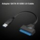 Nincs szín - USB 3.0 - SATA 22Pin adapterkábel 2,5 &quot külső merevlemez-meghajtó HDD SSD HQ-hoz