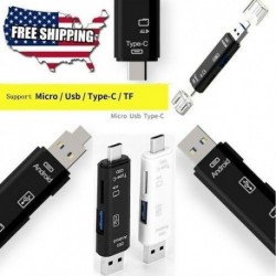 Nincs szín - Micro SD USB TF OTG - USB 2.0 adapter kártyaolvasó Android IOS táblagéphez BLK