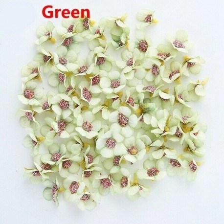 Zöld - 50x mini selyem mesterséges százszorszép virágfej esküvői lakberendezési barkács kézműveshez