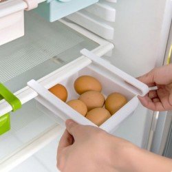 fehér - Rack polctartó csúszó konyhai hűtőszekrény fagyasztó helytakarékos szervező tároló doboz