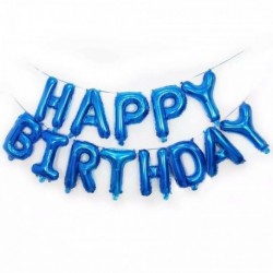 Kék - 17 &quot boldog születésnapot&quot  fólia ábécé betűi lufi party dekoráció (13 darab)
