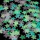 Sárga hópehely - 50x csillagok hópelyhében világítanak a sötét fényes fluoreszkáló fal matrica szoba dekorációval