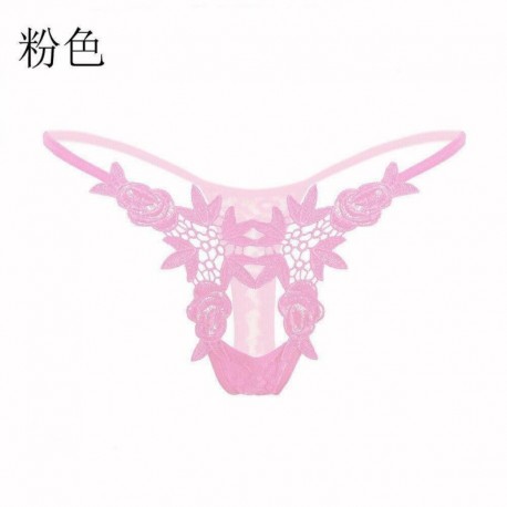 Rózsaszín - Szexi nők Hollw Out csipke G-string rövidnadrág bugyi tanga fehérnemű fehérnemű USA