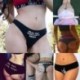 * 32 Fekete, szabályos méret - Női szexi fehérnemű csipke tanga G-string V-string bugyi Knickers fehérnemű