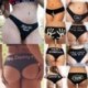 * 32 Fekete, szabályos méret - Női szexi fehérnemű csipke tanga G-string V-string bugyi Knickers fehérnemű