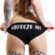 * 43 XL méret, fekete - &quot SOUEEZE ... - Női szexi fehérnemű csipke tanga G-string V-string bugyi Knickers fehérnemű