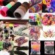 12PCS gyöngyházfényű színekGirl E ... - 100Pcs női lányok hajpánt nyakkendők kötélgyűrű rugalmas hajpánt lófarok
