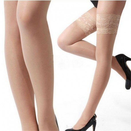 Arcszín - Szexi női hölgy csipke Stay Up combig érő harisnya térd zokni harisnya UK