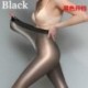 Fekete (nyitott króm) - Női magasfényű harisnyanadrág, elasztikus olaj, fényes harisnyanadrág, plusz méretű