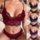 Lila - Női fehérnemű hímzés intimálja a szexi csipke melltartót   bugyi szett Push-up melltartók CA