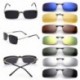 Mélykék - Polarizált vezetési UV 400 Night Vision Clip-on Flip-up lencsés napszemüveg szemüveg