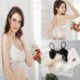 Fekete - Női vágott felső melltartó virágos mellény Bralet Camisole tartály felsők csipke Bralette Bustier
