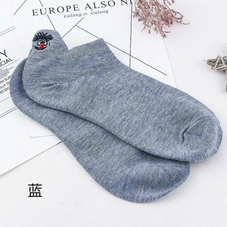 Szürke - Kawaii hímzett Expression női divatzokni Candy Happy Bokás vicces zokni