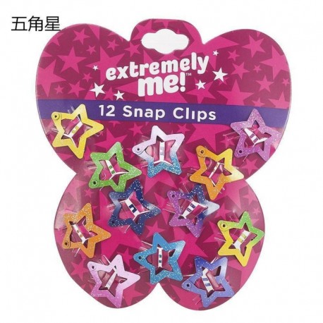 Csillag-12db - 12Pc Butterfly Star Baby Kids Girls hajtű Barrette hajtincsek Hajkiegészítők