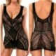 Nincs szín - Női Bodycon szexi esteklubi koktél átlátszó hálós puszta ruha USA