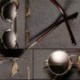 Arany keret   szürke lencse - Steampunk szemüveg Cyber 50s kerek retro gótikus vintage védőszemüveg napszemüveg UV400