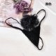 Fekete - Szexi japán tanga bugyi aranyos szép nyúlfarkú G-string szőrgömb bikini, USA