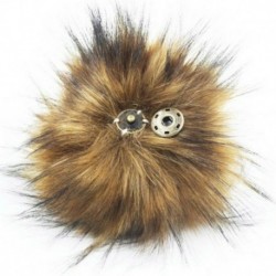 Természetes - 10 cm-es mosómedve szőrös bolyhos Pom Pom labda kalapos ruházat táska cipők kulcstartó barkácsolás