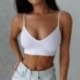 fehér - Comfort Women zökkenőmentes tornaterem jóga sportmelltartó Crop Top vékony mellény Stretch Bralette