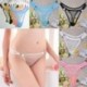 Fekete - Női hálós, átlátszó, V-string bugyi fehérnemű fehérnemű, szexi rövidnadrág, tangák G-String