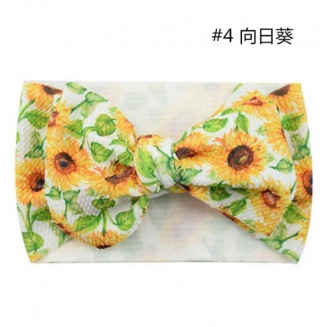 Napraforgó - Baby Kids Sunflower Big Bowknot Wide fejpántú hajszalag turbán fejpánt ajándék