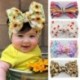 Napraforgó - Baby Kids Sunflower Big Bowknot Wide fejpántú hajszalag turbán fejpánt ajándék