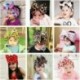 Napraforgó - Baby Kids Sunflower Big Bowknot Wide fejpántú hajszalag turbán fejpánt ajándék