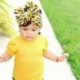 Napraforgó - Baby Kids Sunflower Big Bowknot Wide fejpántú hajszalag turbán fejpánt ajándék