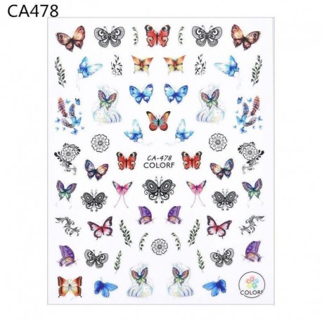 Ideiglenes köröm tetoválás - vízálló matrica - unisex - Pillangó mintás - CA478 verzió