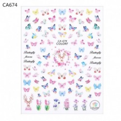 Ideiglenes köröm tetoválás - vízálló matrica - unisex - Pillangó mintás - CA674 verzió