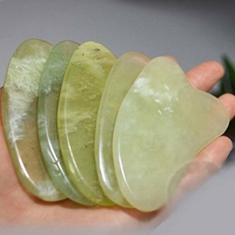 Nincs szín - Gua Sha Green Jade kaparólap Arcápoló Masszírozó Egészségkaparó eszközök USA!
