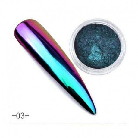 Tükörfényes kaméleon pigment por körömhöz - műkörömhöz - 3-as típus