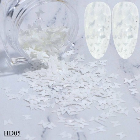 Körömdíszítő pillangó alakú flitter körömhöz - műkörömhöz - HD05 verzió