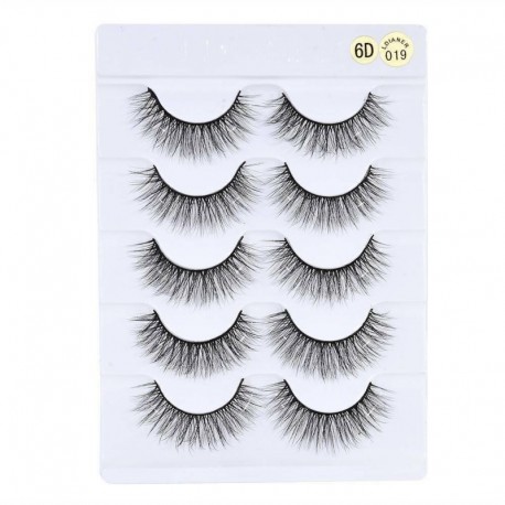 * 019 - 5pár 6D Mink Hair műszempilla hosszabbító vastag, hosszú, törékeny szempillák