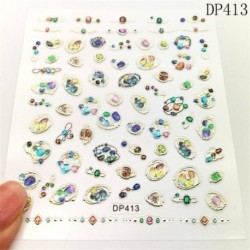 Ideiglenes köröm tetoválás - vízálló matrica - unisex - Pillangó mintás - DP413 verzió