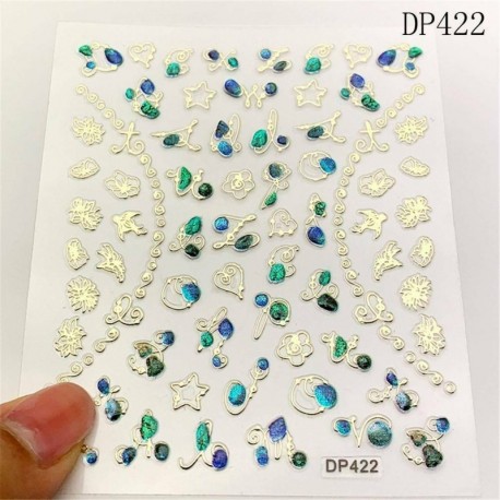 Ideiglenes köröm tetoválás - vízálló matrica - unisex - Pillangó mintás - DP422 verzió