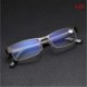 2.50 - Férfi félkeretes stílusú kék film sugárzás elleni olvasószemüveg Kiváló minőségű