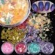 Nincs szín - 12Colors / Set Nail Art Jeges Mylar Glitter por akril UV gél tippek dekoráció