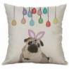 18. - Húsvéti kutya pamut vászon kanapé derék lakberendezési párnahuzat párnahuzat