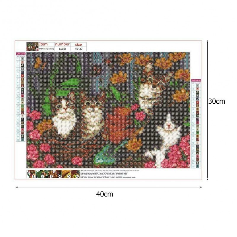 17 * Bagoly 30 * 30cm - 5D Diamant Katze gyémántfestmény 