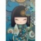 3 * Kokeshi baba 30 * 40cm - Gyémántfestés Kokeshi Doll 5D teljes kerek falú kép barkácskészlet 30x40cm