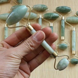 Nincs szín - Természetes Jape Guasha arc szépség masszázs eszköz Jade Roller Arc vékony masszírozó AU