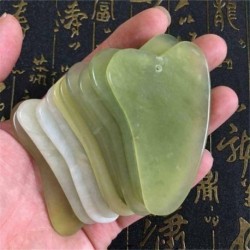 Nincs szín - Gua Sha természetes zöld jade kvarc kristály kő kristály testmasszázs tábla eszköz