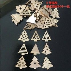 * 4 vegyes - 50db fa karácsonyfa dísz fa függő medálok karácsonyi otthoni party dekoráció