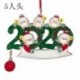 Az 5 fős családtag - 2020 Boldog karácsonyt lógó díszcsalád, személyre szabott díszek karácsonyi dekoráció